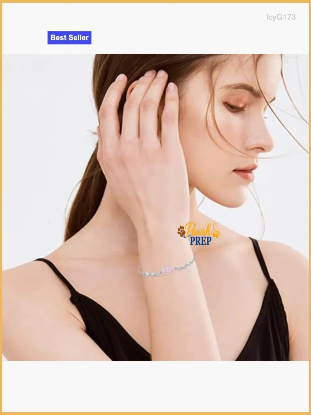 925 Sterling Silver Adjustable Animal Bracelet with Paw Print Design